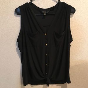 Thalia Sodi Button Down Front Tie Blouse Size M